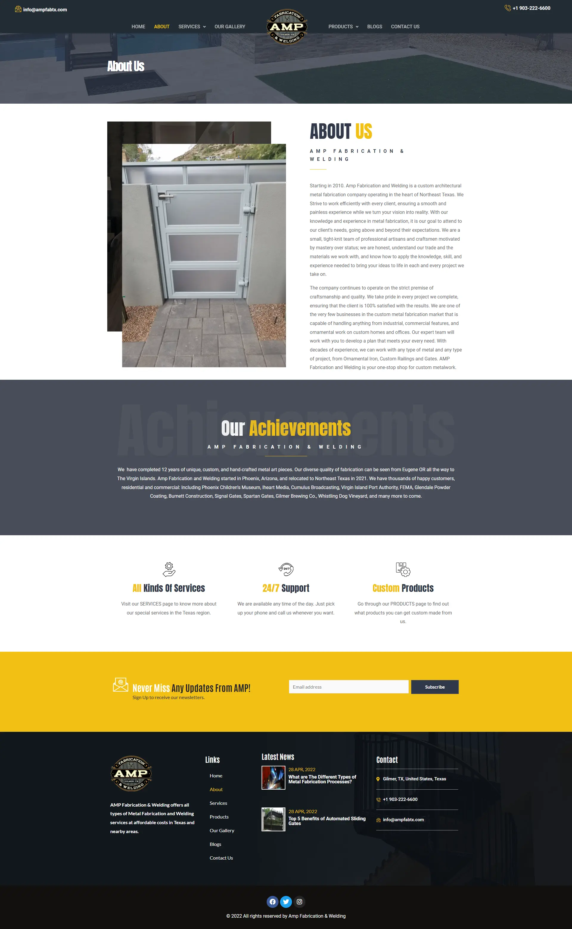 Metal fabrication, mechanical plants