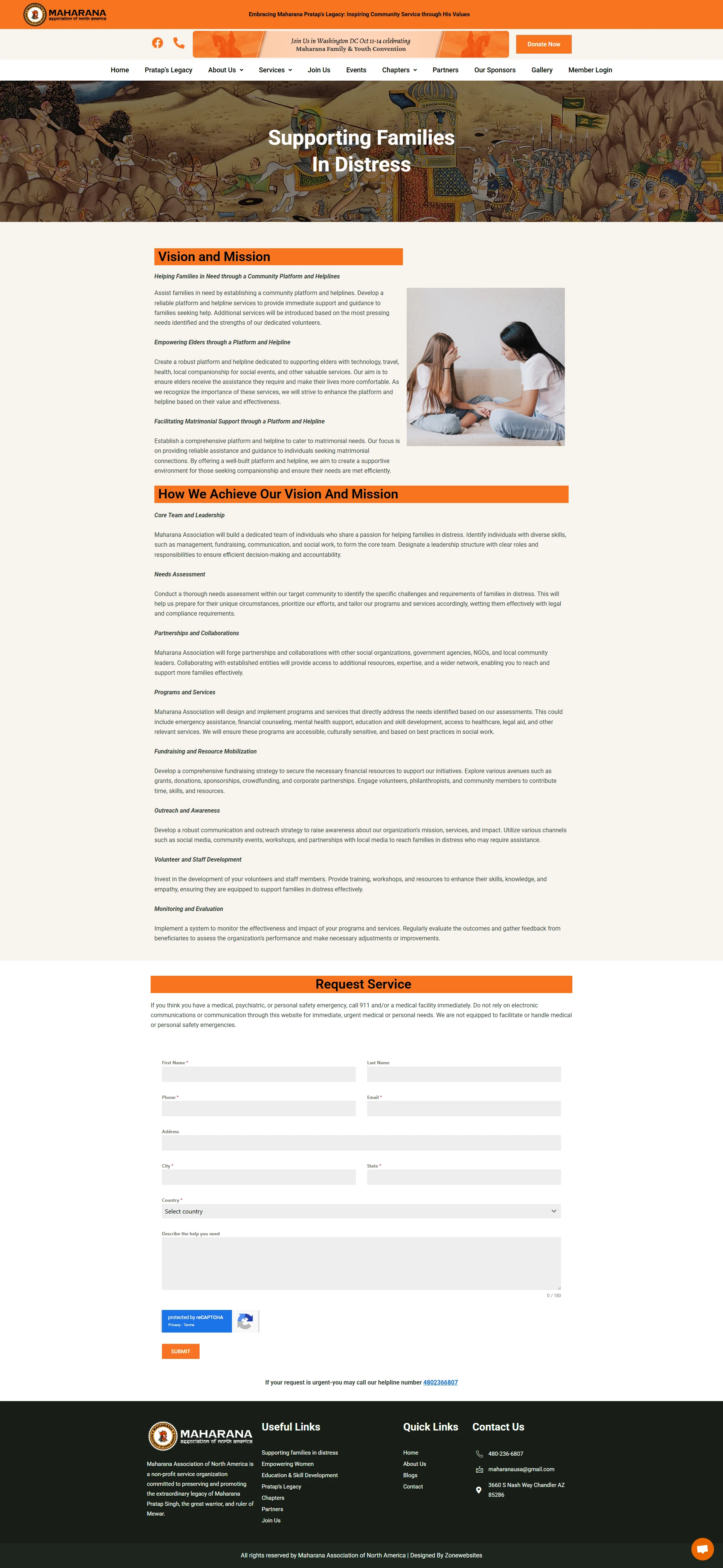 vision and mission webpage layout